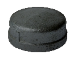 Round Cap (Female) Black Malleable Fitting